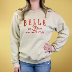 Belle Embroidered Pullover Sweatshirt for Women – Beauty and the Beast