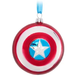 Captain America Shield Glass Ornament
