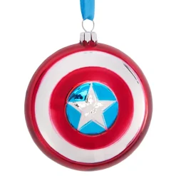 Captain America Shield Glass Ornament