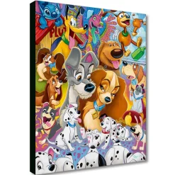 Disney Dogs ''So Many Disney Dogs'' Canvas Artwork by Tim Rogerson – 30'' x 24'' – Limited Edition