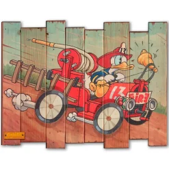 Donald Duck ''Fire Chief Donald'' Signed Giclée on Wood by Trevor Carlton – Limited Edition