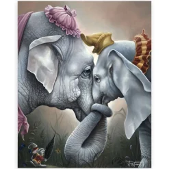 Dumbo and Mrs. Jumbo ''Together at Last'' by Jared Franco Hand-Signed & Numbered Canvas Artwork – Limited Edition