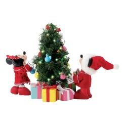 Mickey and Minnie Mouse ''Decorations'' Lighted Holiday Figure Set by Department 56 Possible Dreams