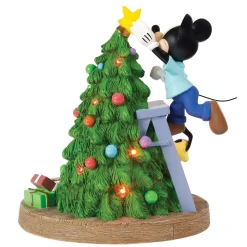 Mickey Mouse and Friends ''Bring Home the Holiday Cheer'' Light-Up Figure by Precious Moments – Pluto's Christmas Tree