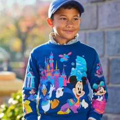 Mickey Mouse and Friends Pullover Sweatshirt for Kids – Disneyland 70th Anniversary