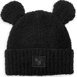 Mickey Mouse Beanie Hat for Kids by Barefoot Dreams – Black