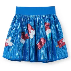 Mickey Mouse Ice Cream Bar Americana Sequined Skirt for Girls