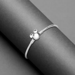 Mickey Mouse Icon Snake Chain Bracelet by Pandora – Silver