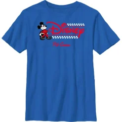 Mickey Mouse Race Car Driver Racing Flag Disney Logo T-Shirt – Customized