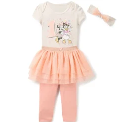 Minnie Mouse and Daisy Duck 1st Birthday Bodysuit and Skirt with Leggings Set for Baby