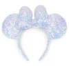 Minnie Mouse Sequin Cotton Candy Ear Headband for Adults