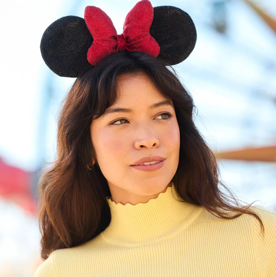 Minnie Mouse Sequined Ear Headband – Black and Red
